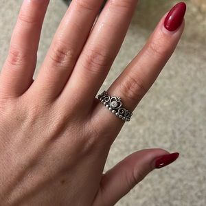 silver pandora princess ring